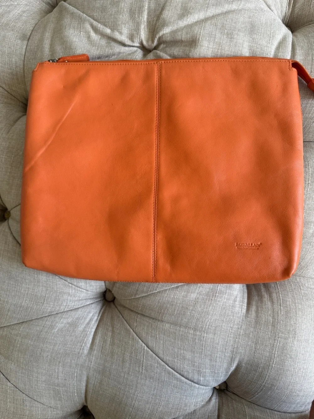 Rowallan Orange Genuine Leather Laptop Sleeve